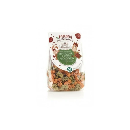 Paste cu faina de linte rosie si mazare verde fara gluten pentru copii, eco 250g Pasta Natura