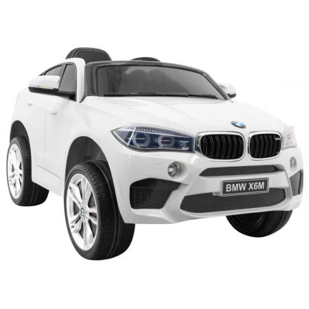 Masinuta electrica pentru copii BMW X6M 90W 12V 7Ah cu echipare STANDARD, culoare Alba