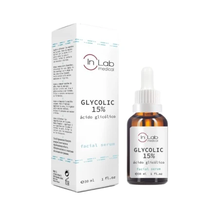 Ser pentru fata concentrat cu 15% acid glicolic, 30ml, InLab Medical