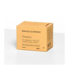 Tampoane din bumbac organic 100% Normal (18 buc), Grace and Green