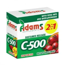 Vitamina C cu macese pachet,1 cu 1,Adams,60 comprimate