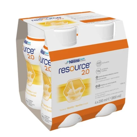 Resource 2.0 cu aroma de vanilie, 4 x 200ml, Nestle