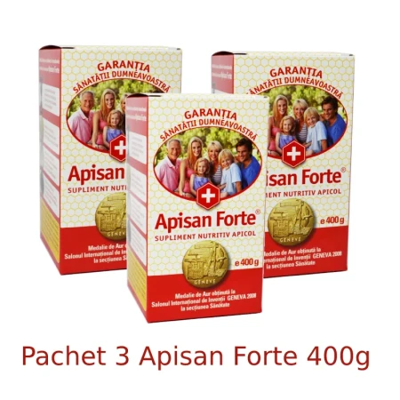 Pachet 3 x Apisan Forte, 400grame, Tratamente Naturiste