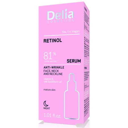 Ser antirid cu retinol pentru fata & decolteu, 30ml, Delia Cosmetics