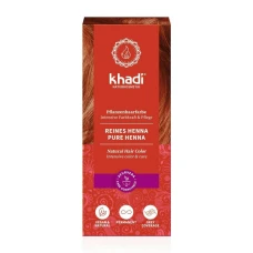 Vopsea de par naturala, PURE HENNA (rosu) ,100gr, Khadi