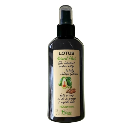 Ulei hidratant pentru masaj corp cu ulei de avocado si migdale dulci Natural Plant, 150ml, Lotus Cosmetics