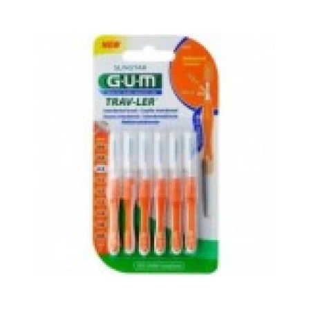 Set 6x Periute Interdentare, GUM, Trav-Ler, pentru Curatare in Profunzime, Tratate cu Clorhexidina, 0.9 mm