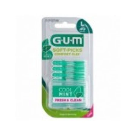 Set 40x Periute Interdentare, GUM, Soft-Picks Comfort Flex, pentru Curatare in Profunzime, Aroma Menta, Peri Moi, Large