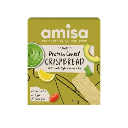 Crispbread proteic cu linte bio 100g Amisa