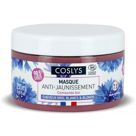 Masca bio anti-ingalbenire par alb gri sau blond cu extract de albastrele, 250ml, Coslys