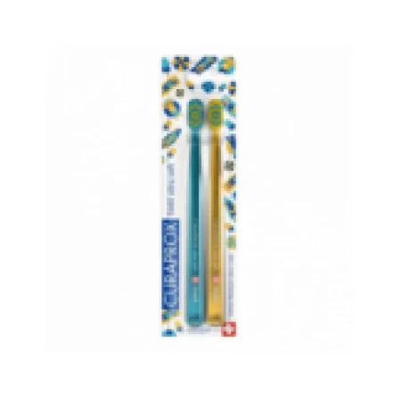 Set Periute de Dinti, Curaprox, Summer Edition, impotriva Placii Dentare, pentru Gingii Sensibile, Multicolore, cu Capac Protect