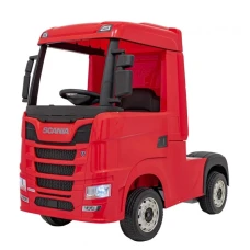 Camion electric pentru copii SCANIA R-SERIES 4x4 180W 12V 14Ah PREMIUM, rosu