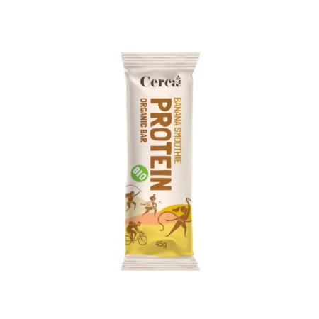 Baton proteic Bio vegan cu Smoothie de Banane Protein, 45g, Cerea