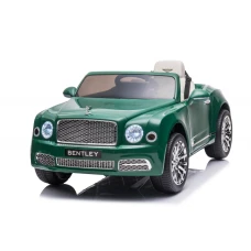 Masinuta electrica pentru copii Bentley Mulsanne 90W cu roti moi si scaun tapitat, verde