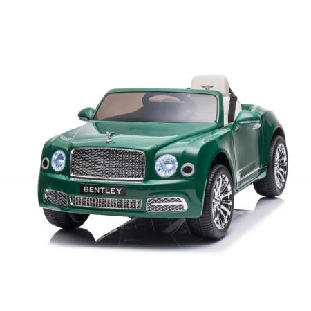 Masinuta electrica pentru copii Bentley Mulsanne 90W cu roti moi si scaun tapitat, verde