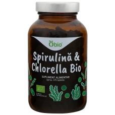 Spirulina si Chlorella, bio, 375 tablete (150g), Obio