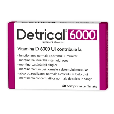 Detrical Vitamina D3 6000 UI, 60 comprimate, Zdrovit