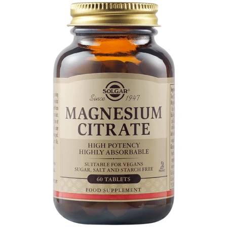 Citrat de magneziu 200mg, 60 tablete, Solgar