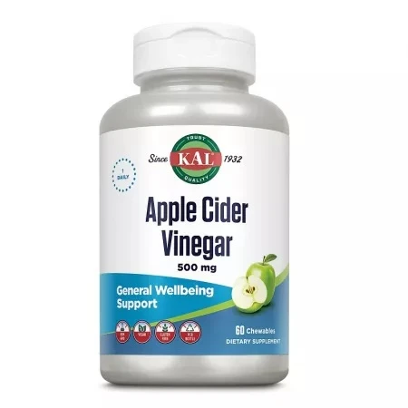 Apple Cider Vinegar Kal 500 mg, 60 tablete masticabile, Secom