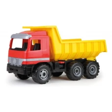 Lena Basculanta de jucarie Mercedes Actros, Lena, 62cm, +3 ani, Rosu/Galben