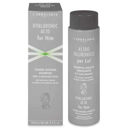 L'Erbolario Sampon tonifiant cu acid hialuronic pentru barbati, 250ml