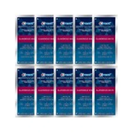 Set 10x Plicuri, Benzi Albirea Dintilor, Crest 3D Whitestrips, Glamorous White, 10% Concentratie