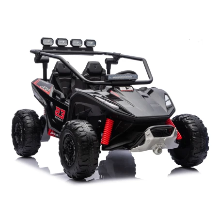 UTV electric pentru 2 copii Kinderauto Vector V2 Dune-Buggy, 220W, 12V, roti moi, scaun tapitat, echipat premium, negru