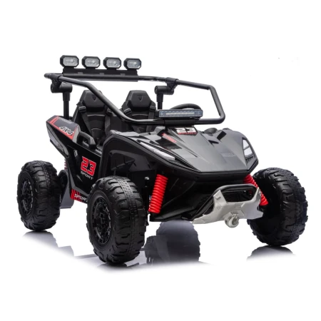UTV electric pentru 2 copii Kinderauto Vector V2 Dune-Buggy, 220W, 12V, roti moi, scaun tapitat, echipat premium, negru