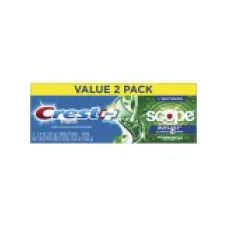 Set 2x Paste de Dinti, Crest 3D White, Scope Outlast + Whitening, tub 153gr
