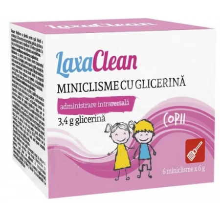 Microclisme cu glicerina pentru copii LaxaClean, 6 bucati, Viva Pharma