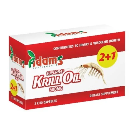 Krill oil pachet 2 cu 1,Adams,90 capsule