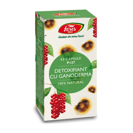 Detoxifiant cu ganoderma, 63 capsule, Fares