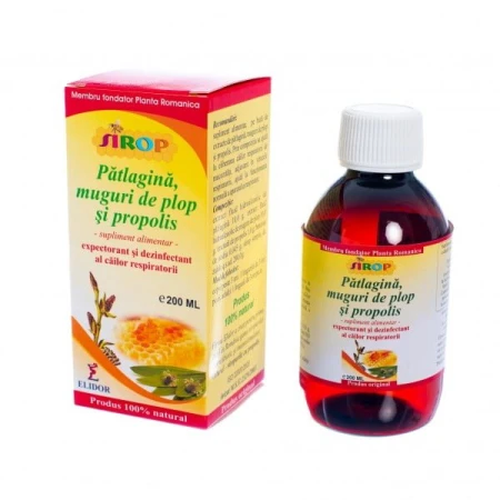 Sirop patlagina-plop-propolis, 200mililitri, Elidor
