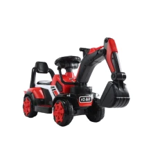 Mini excavator pentru copii  1-3 ani, model Kinderauto BJXZ216 cu incarcator manual, rosu
