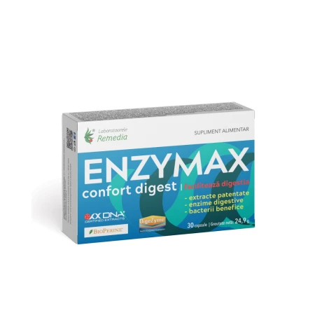Enzymax Confort Digest, 30 capsule, Laboratoarele Remedia