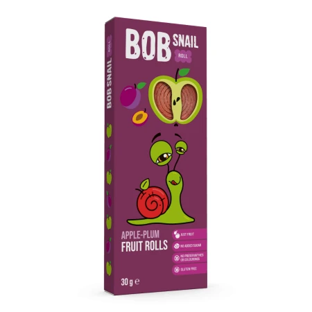 Rulou din mere si prune, 30g, Bob Snail