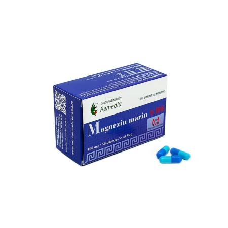 Magneziu marin si B6, 50 capsule, Remedia