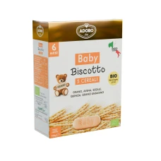 Biscuiti pentru bebelusi Bio 5 Cereale, 100g, Adoro Bimbi