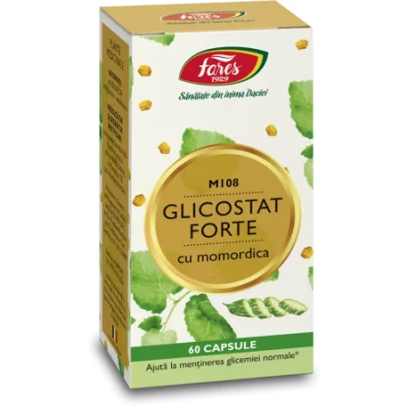 Glicostat Forte cu Momordica M108, 60 capsule, Fares