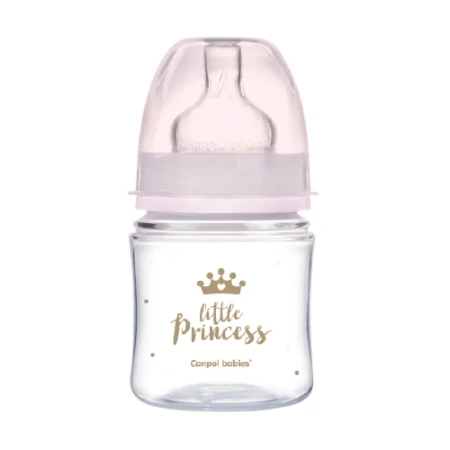 Biberon roz anticolici cu gat larg PP EasyStart Royal Baby, 120ml, Canpol babies