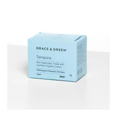 Tampoane din bumbac organic 100% Super (18 buc), Grace and Green