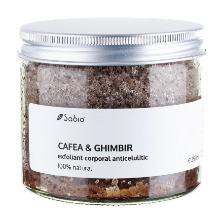 Exfoliant anticelulitic cafea si ghimbir, 250ml, Sabio