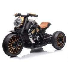 Motocicleta cu 3 roti electrica pentru copii, SuperMoto, 70W, 12V, cu scaun tapitat, bluetooth, neagra