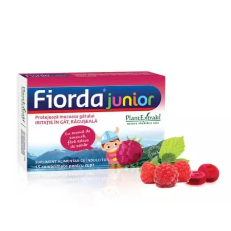 Fiorda Junior cu aroma de zmeura, 15 comprimate, PlantExtrakt