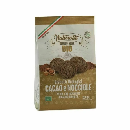 Biscuiti cu cacao si alune de padure Bio fara gluten 250g Naturotti