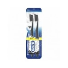 Set 2x Periute de Dinti, Oral-B, CrossAction cu Carbune Activ, Albeste Dintii in Mod Natural, Soft