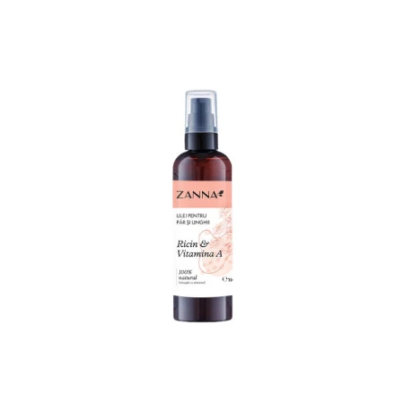 Ulei pentru par si unghii cu ricin si vitamina A, 150ml, Zanna