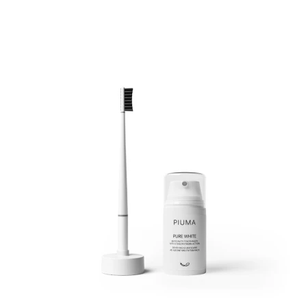 Set Periuta + Pasta de dinti 75ml Soft Pure White, Piuma