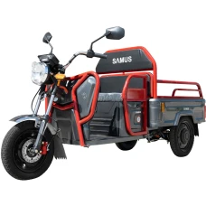 Samus Triciclu electric cargo Samus Ranger-25-1.1-72V32 Red Dark Silver, 1000W, Viteza Maxima 25 km/h, Acumulator 72 (6 x 12V)/ 32 aH, Tip baterie plumb acid, Autonomie 45-60 km, Rosu-Argintiu inchis