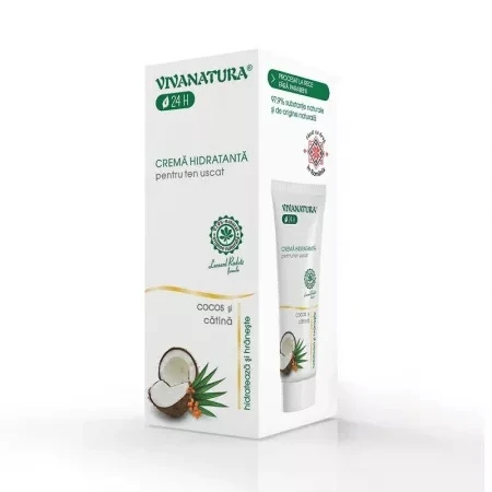 Crema de fata hidratanta pentru ten uscat, 75ml, VivaNatura